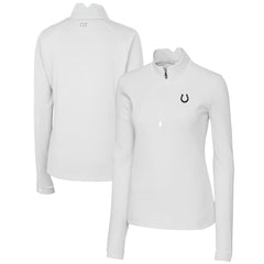 Indianapolis Colts Cutter & Buck Women's Traverse Stretch DryTec Quarter-Zip Top White
