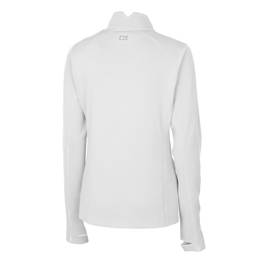 Buffalo Bills Cutter & Buck Women's Traverse Stretch DryTec Quarter-Zip Top White