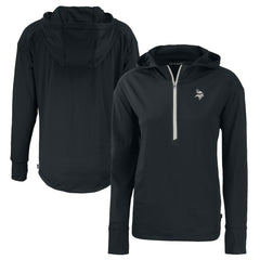 Minnesota Vikings Cutter & Buck Women's Daybreak Eco Recycled Half-Zip Hoodie Black