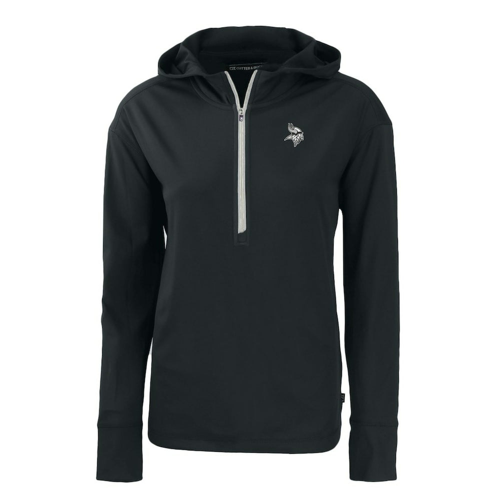Minnesota Vikings Cutter & Buck Women's Daybreak Eco Recycled Half-Zip Hoodie Black