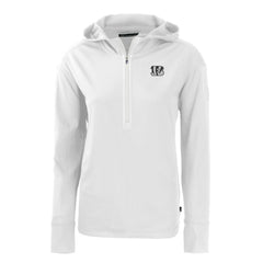 Cincinnati Bengals Cutter & Buck Women's Daybreak Eco Recycled Half-Zip Hoodie White