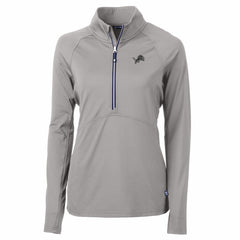 Detroit Lions Cutter & Buck Women's Adapt Eco Knit Stretch Recycled Half-Zip Pullover Top Gray
