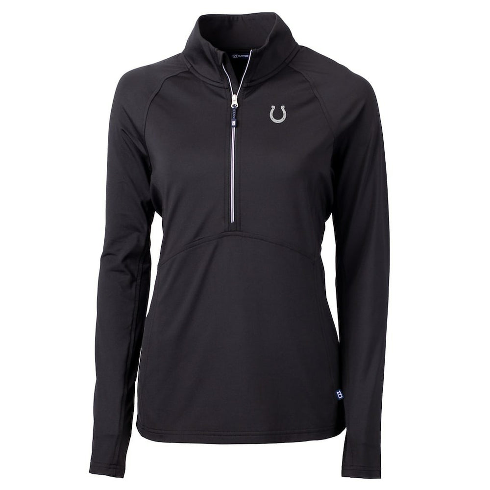 Indianapolis Colts Cutter & Buck Women's Adapt Eco Knit Stretch Recycled Half-Zip Pullover Top Black