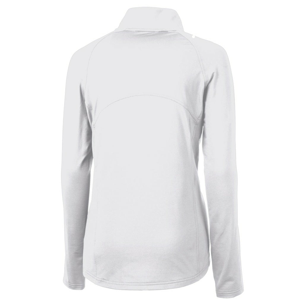 Jacksonville Jaguars Cutter & Buck Women's Adapt Eco Knit Stretch Recycled Raglan Half-Zip Top White
