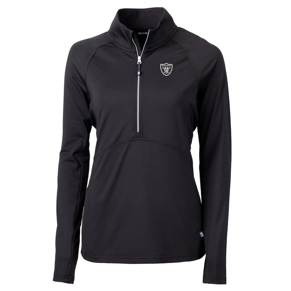 Las Vegas Raiders Cutter & Buck Women's Adapt Eco Knit Stretch Recycled Half-Zip Pullover Top Black