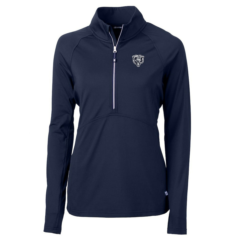 Chicago Bears Cutter & Buck Women's Adapt Eco Knit Stretch Recycled Half-Zip Pullover Top Navy