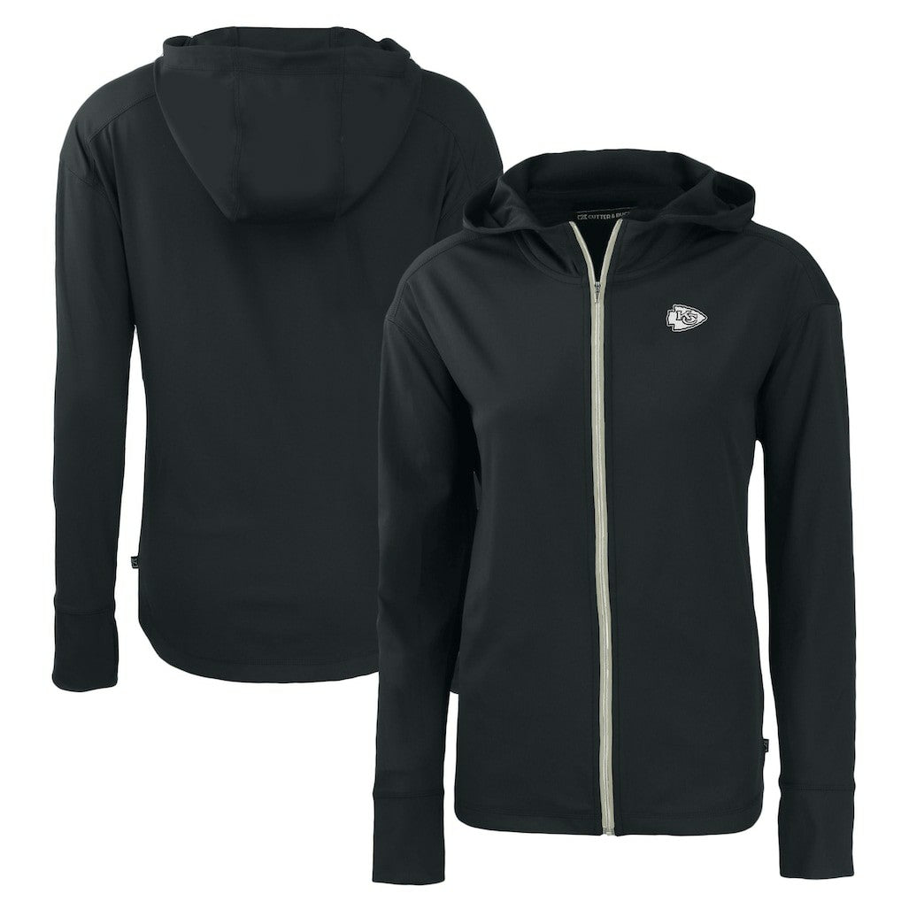 Kansas City Chiefs Cutter & Buck Women's Daybreak Eco Recycled Full-Zip Hoodie Black