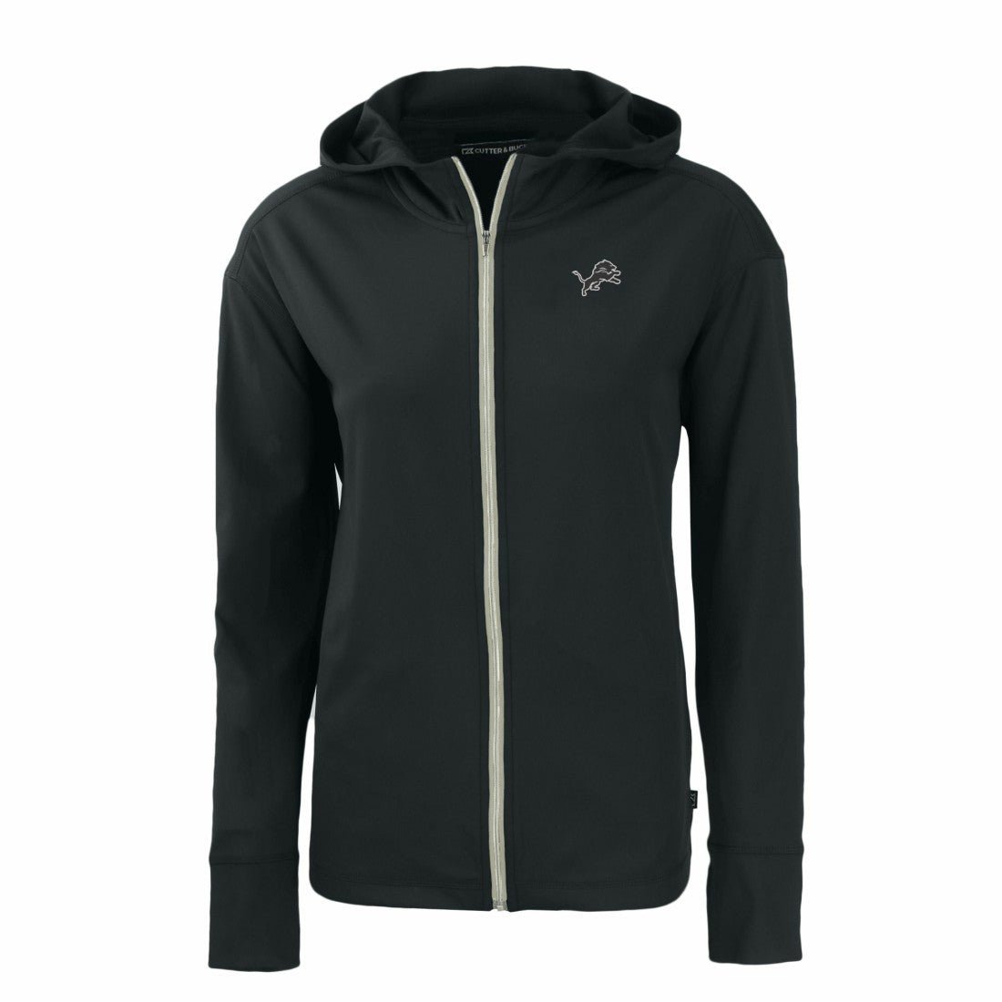 Detroit Lions Cutter & Buck Women's Daybreak Eco Recycled Full-Zip Hoodie Black