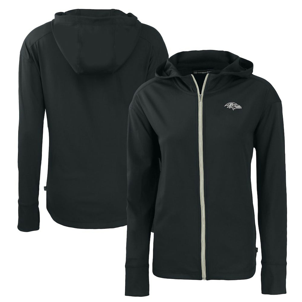 Baltimore Ravens Cutter & Buck Women's Daybreak Eco Recycled Full-Zip Hoodie Black