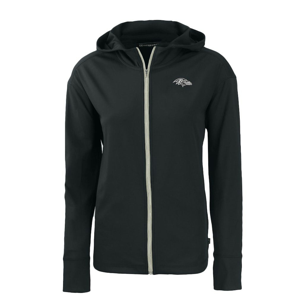 Baltimore Ravens Cutter & Buck Women's Daybreak Eco Recycled Full-Zip Hoodie Black