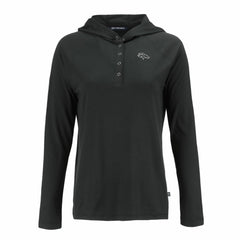 Denver Broncos Cutter & Buck Women's Coastline Epic Comfort Eco Recycled Long Sleeve Hoodie T-Shirt Black