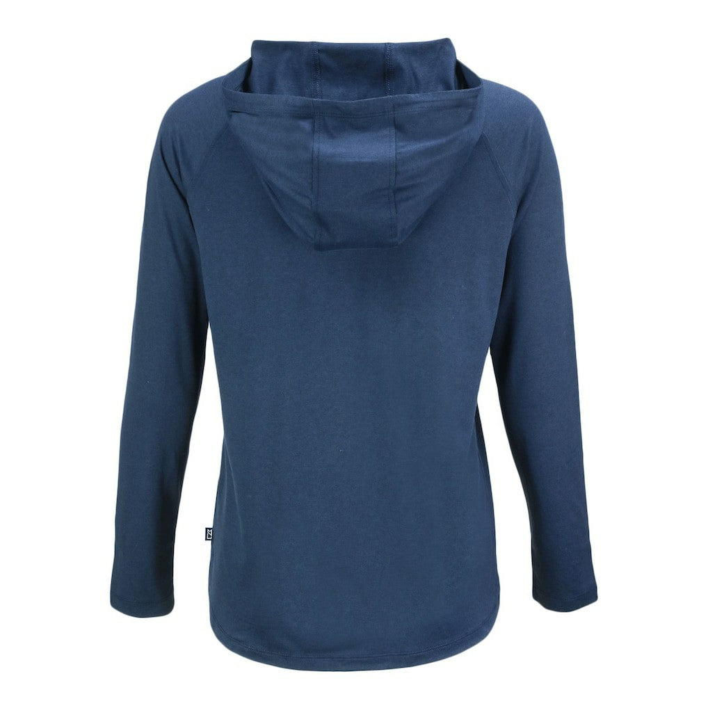 Chicago Bears Cutter & Buck Women's Coastline Epic Comfort Eco Recycled Long Sleeve Hoodie T-Shirt Navy
