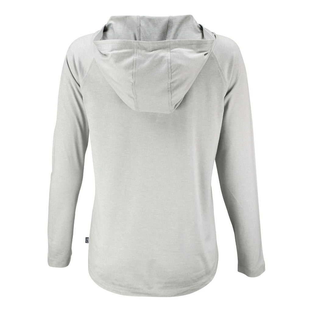 Kansas City Chiefs Cutter & Buck Women's Coastline Epic Comfort Eco Recycled Long Sleeve Hoodie T-Shirt Gray