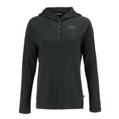 Los Angeles Chargers Cutter & Buck Women's Coastline Epic Comfort Eco Recycled Long Sleeve Hoodie T-Shirt Black