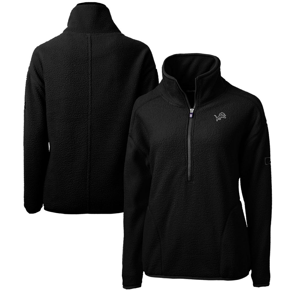 Detroit Lions Cutter & Buck Women's Cascade Eco Sherpa Fleece Half-Zip Jacket Black