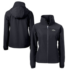 Baltimore Ravens Cutter & Buck Women's Charter Eco Recycled Full-Zip Hoodie Jacket Black