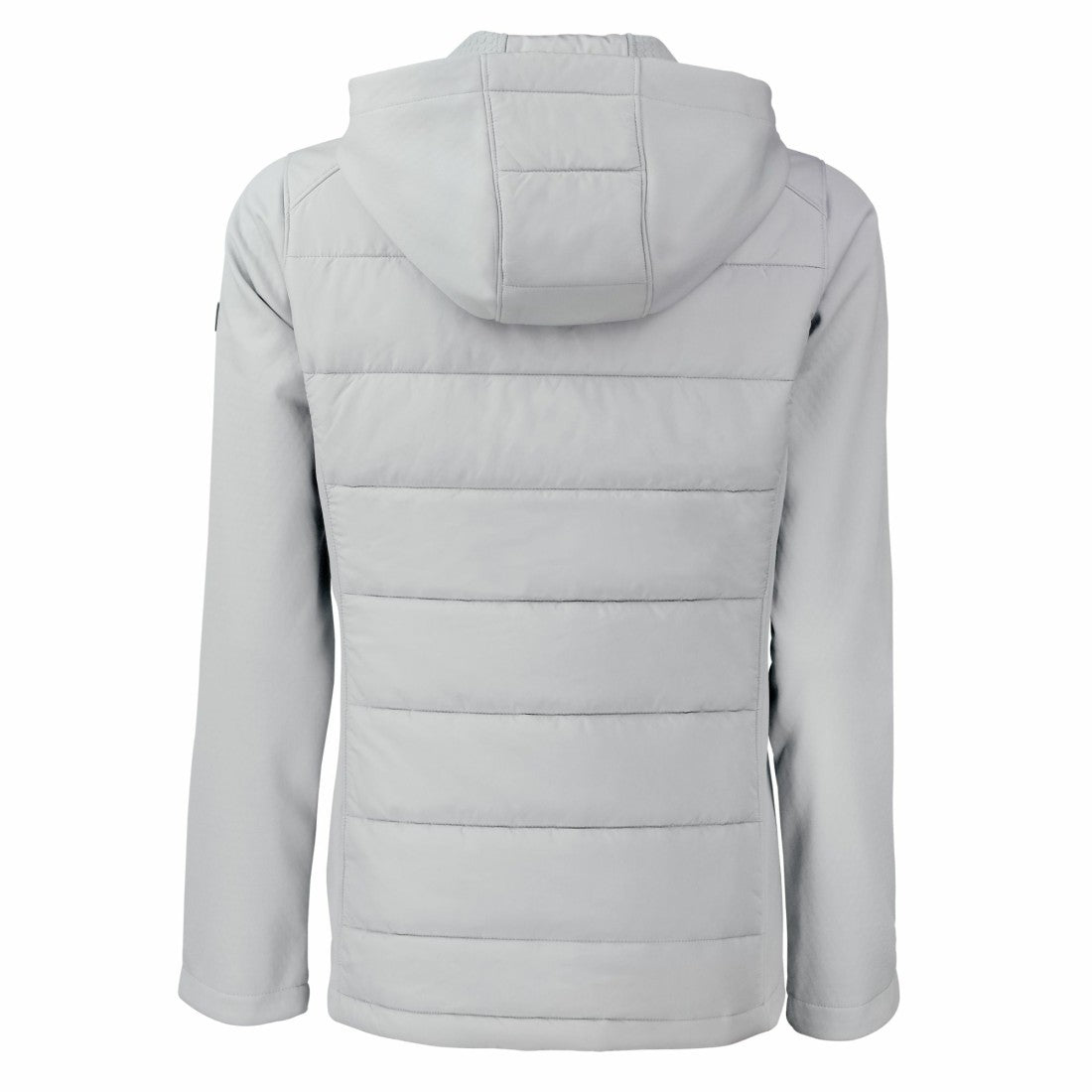 Detroit Lions Cutter & Buck Women's Evoke Hybrid Eco Softshell Recycled Full-Zip Hoodie Jacket Gray