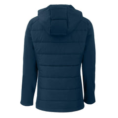 Los Angeles Chargers Cutter & Buck Women's Evoke Hybrid Eco Softshell Recycled Full-Zip Hoodie Jacket Navy