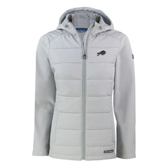 Buffalo Bills Cutter & Buck Women's Evoke Hybrid Eco Softshell Recycled Full-Zip Hoodie Jacket Gray