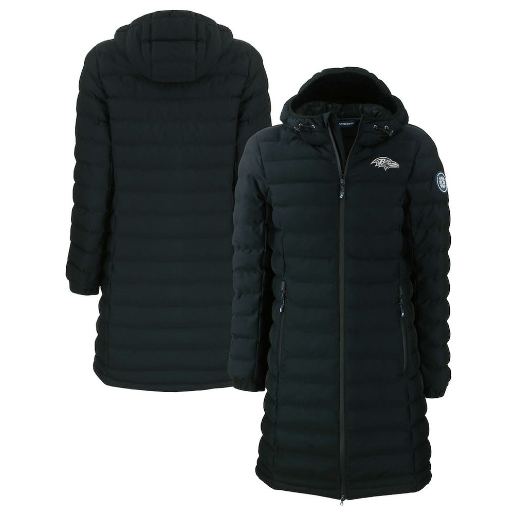 Baltimore Ravens Cutter & Buck Women's Mission Ridge Repreve Eco Insulated Full-Zip Hoodie Long Puffer Jacket Black
