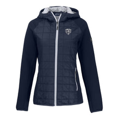 Chicago Bears Cutter & Buck Women's Rainier PrimaLoft Eco Hybrid Full-Zip Hoodie Jacket Navy