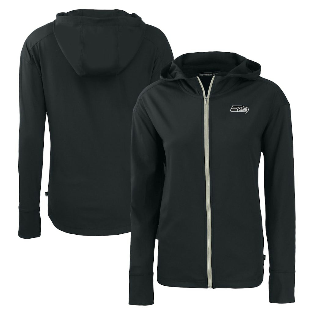 Seattle Seahawks Cutter & Buck Women's Daybreak Eco Recycled Full-Zip Hoodie Black