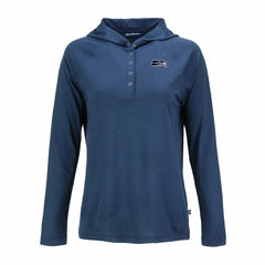 Seattle Seahawks Cutter & Buck Women's Coastline Epic Comfort Eco Recycled Long Sleeve Hoodie T-Shirt Navy