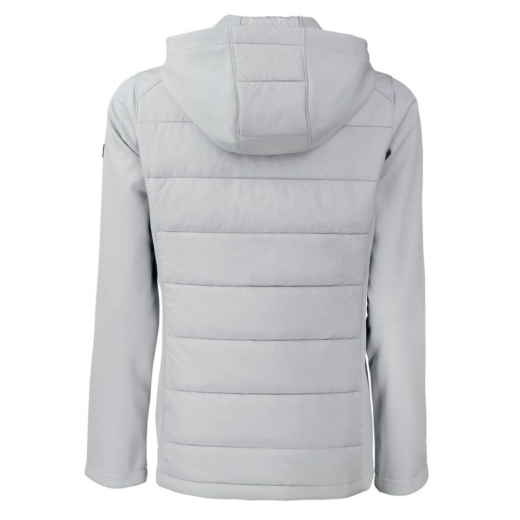 Minnesota Vikings Cutter & Buck Women's Evoke Hybrid Eco Softshell Recycled Full-Zip Hoodie Jacket Gray