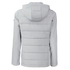 Minnesota Vikings Cutter & Buck Women's Evoke Hybrid Eco Softshell Recycled Full-Zip Hoodie Jacket Gray