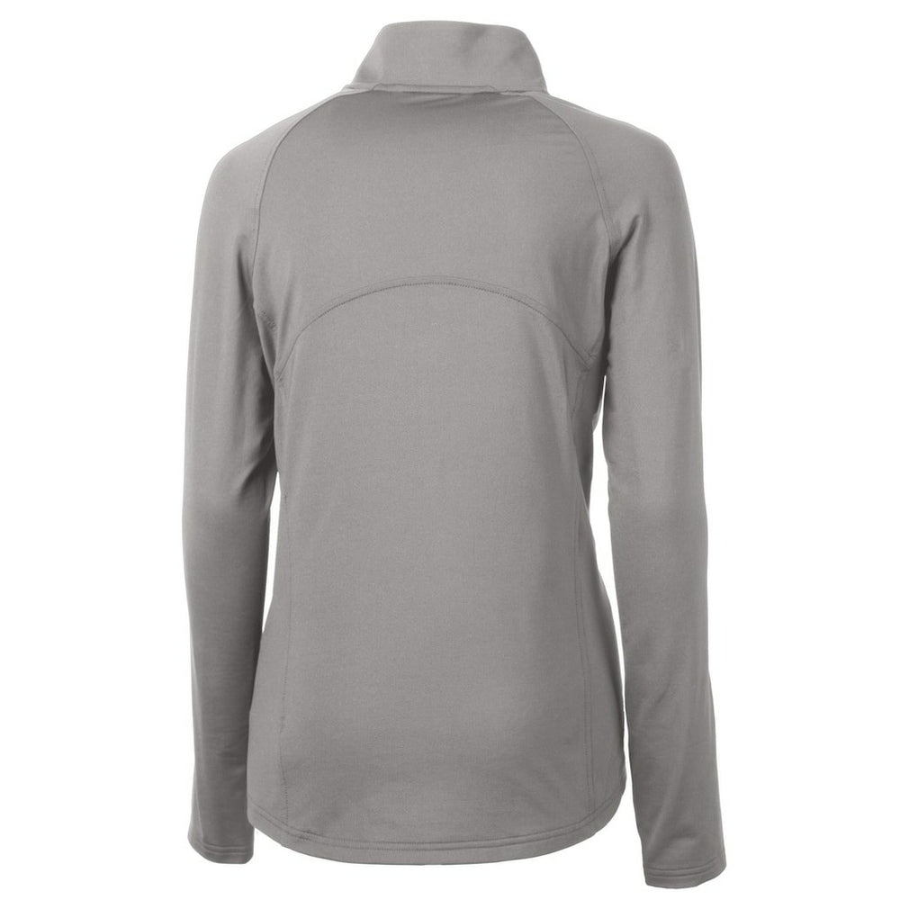 New York Giants Cutter & Buck Women's Adapt Eco Knit Stretch Recycled Raglan Half-Zip Top Gray