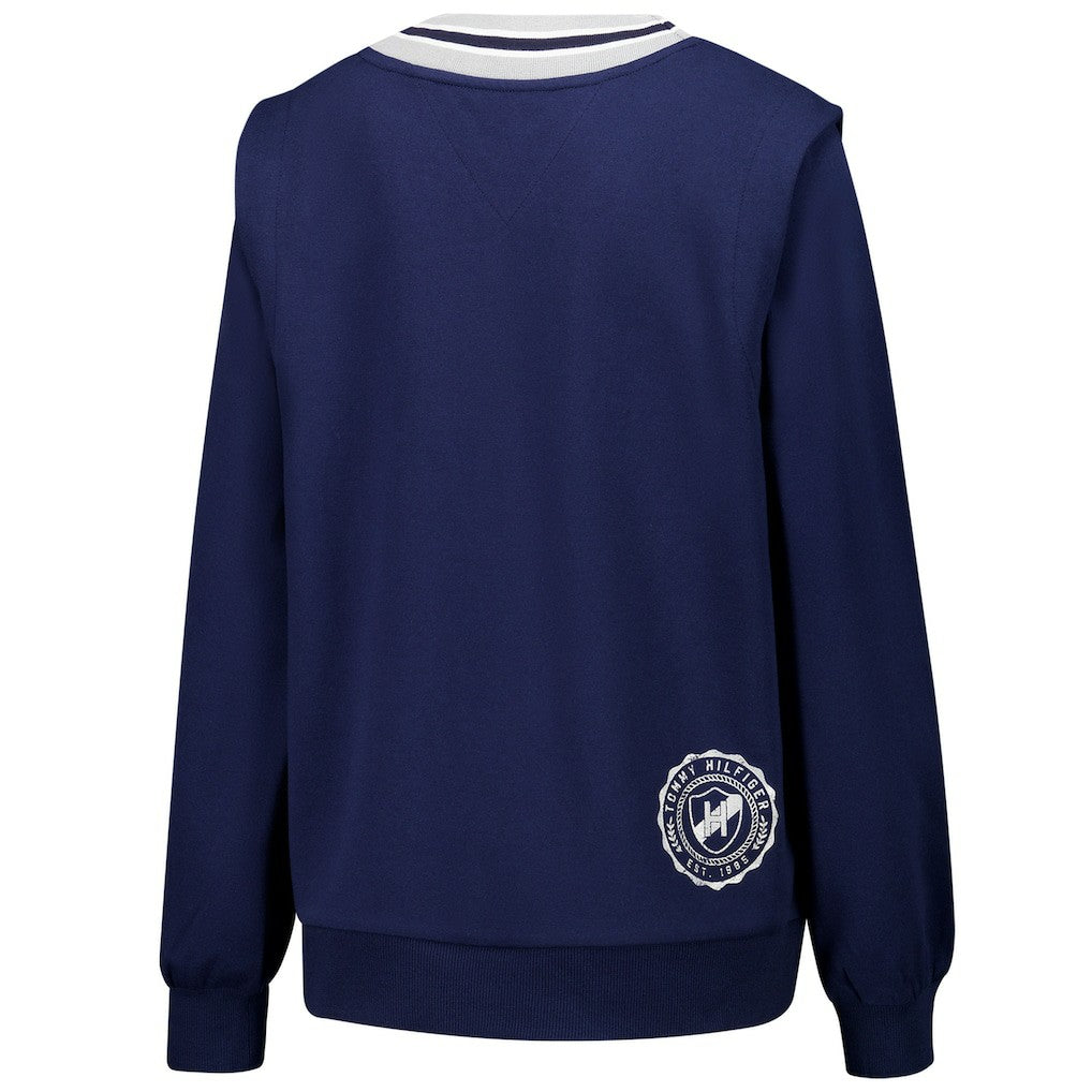 Dallas Cowboys Tommy Hilfiger Women's Alice V-Neck Pullover Sweatshirt Navy