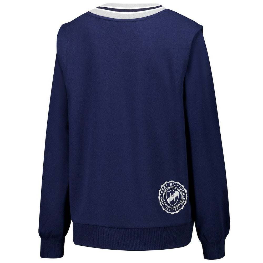 Dallas Cowboys Tommy Hilfiger Women's Alice V-Neck Pullover Sweatshirt Navy