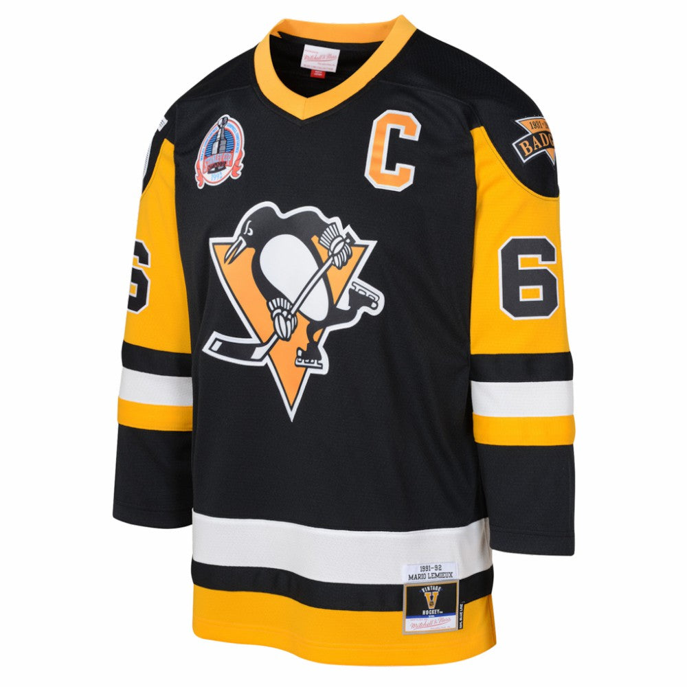 Mario Lemieux Pittsburgh Penguins Mitchell & Ness Youth 1991/92 Captain Patch Power Play Player Jersey - Black - NHL 201700168