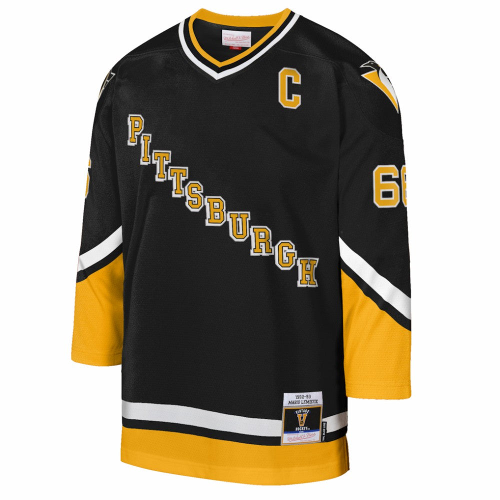 Mario Lemieux Pittsburgh Penguins Mitchell & Ness Youth 1992/93 Captain Patch Power Play Player Jersey - Black - NHL 201700171