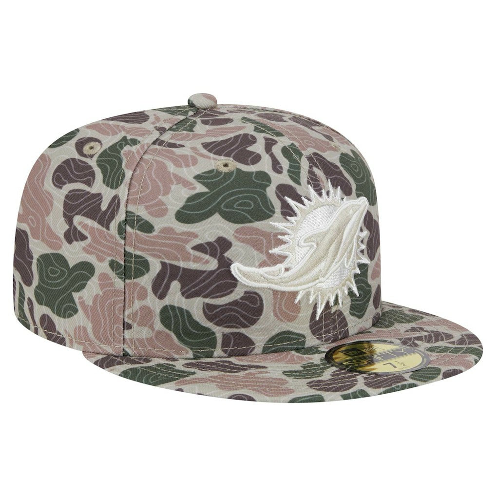 Miami Dolphins New Era Geo Camo 59FIFTY Fitted Hat