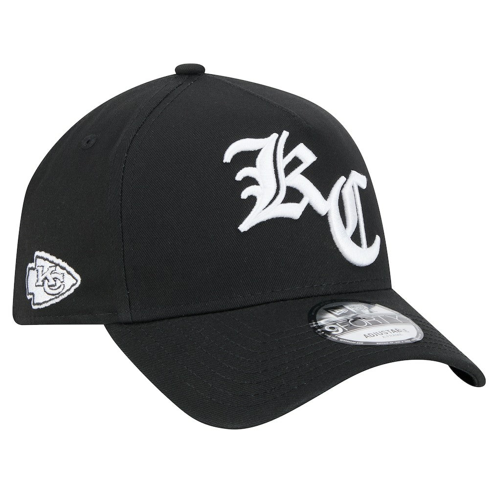 Kansas City Chiefs New Era Mystic 9FORTY A-Frame Adjustable Hat Black