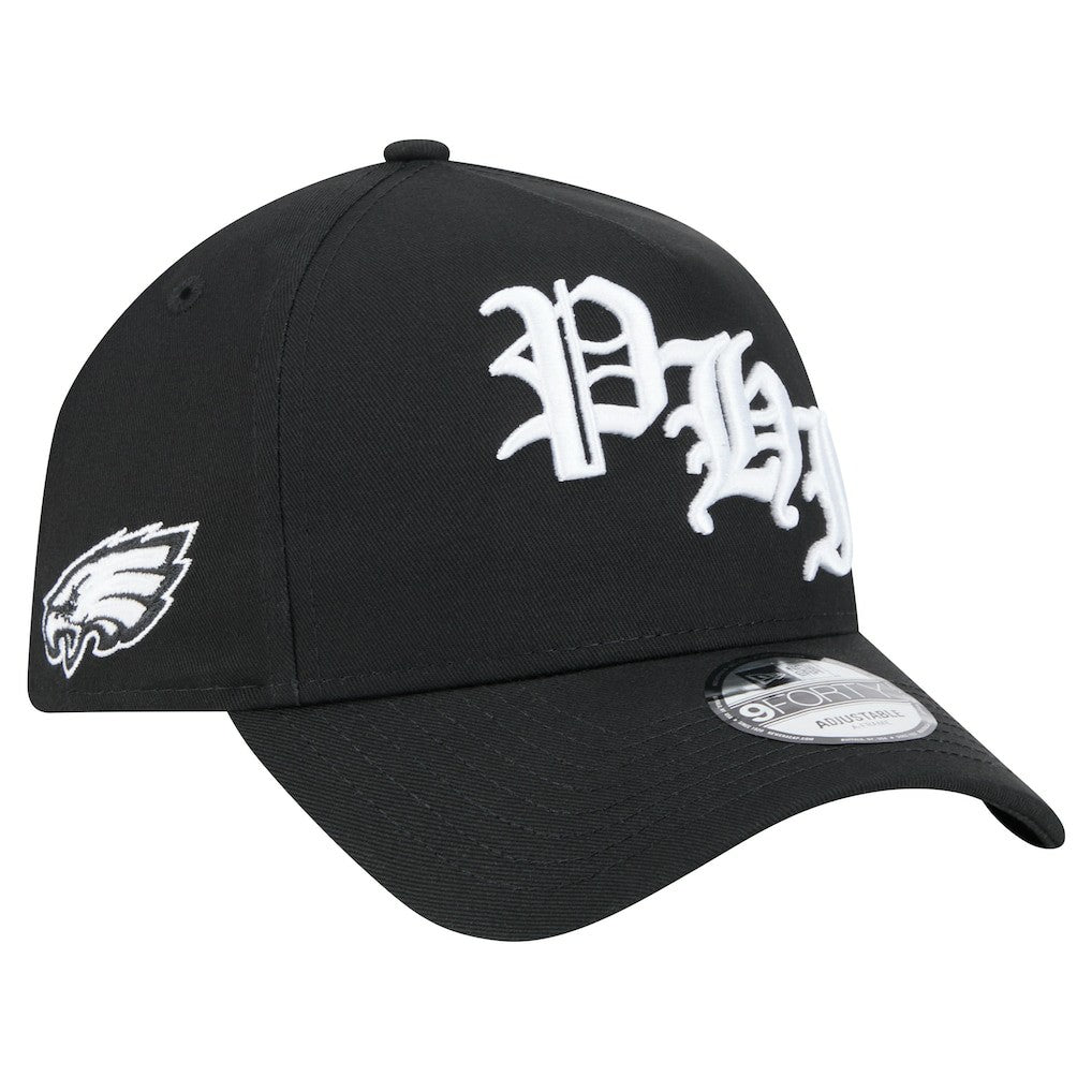 Philadelphia Eagles New Era Mystic 9FORTY A-Frame Adjustable Hat Black