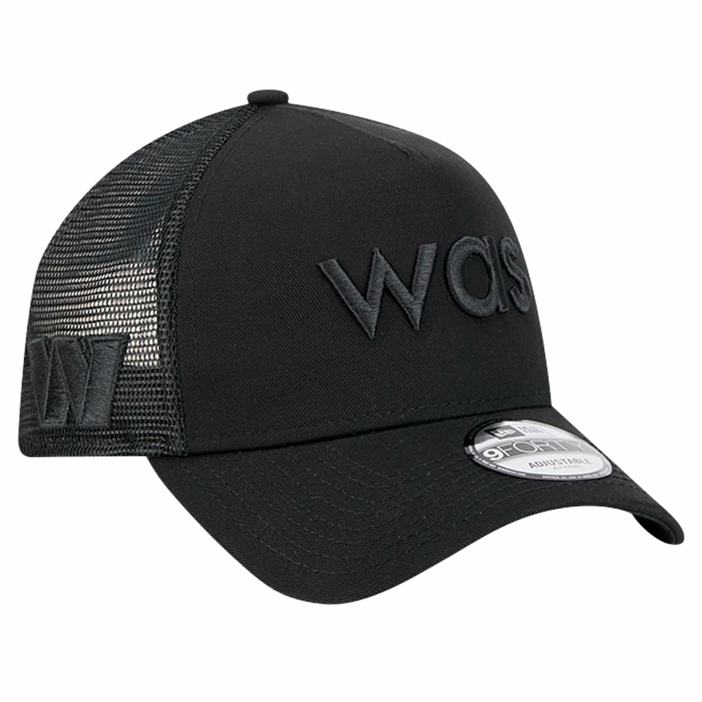 Washington Commanders New Era Domain 9FORTY A-Frame Trucker Adjustable Hat Black