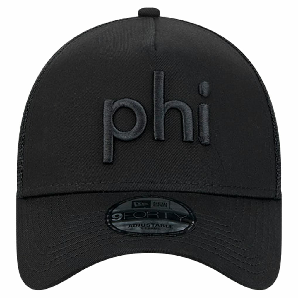 Philadelphia Eagles New Era Domain 9FORTY A-Frame Trucker Adjustable Hat Black
