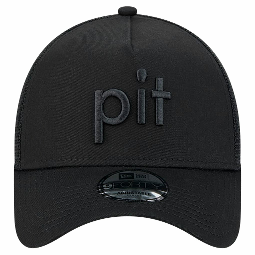 Pittsburgh Steelers New Era Domain 9FORTY A-Frame Trucker Adjustable Hat Black