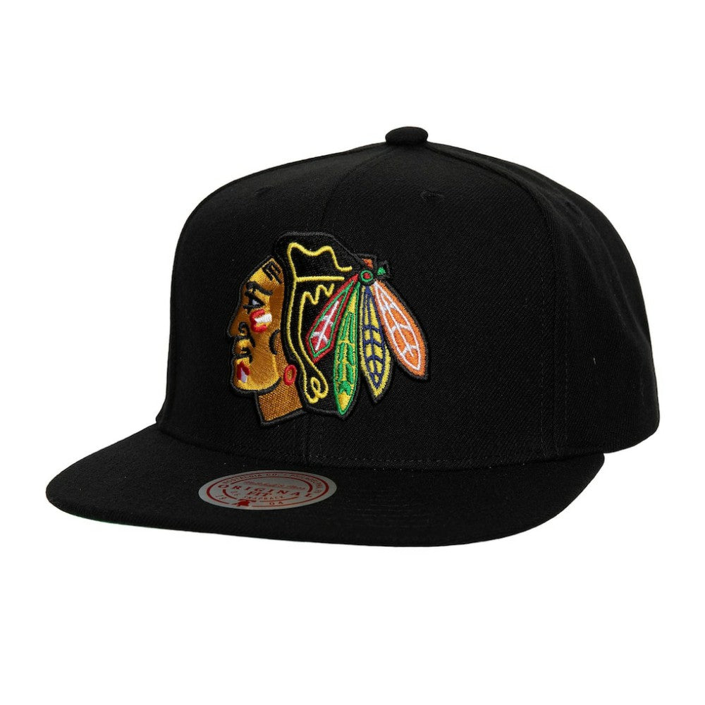 Chicago Blackhawks Mitchell & Ness Core Top Spot Snapback Hat - Black - NHL 201700824
