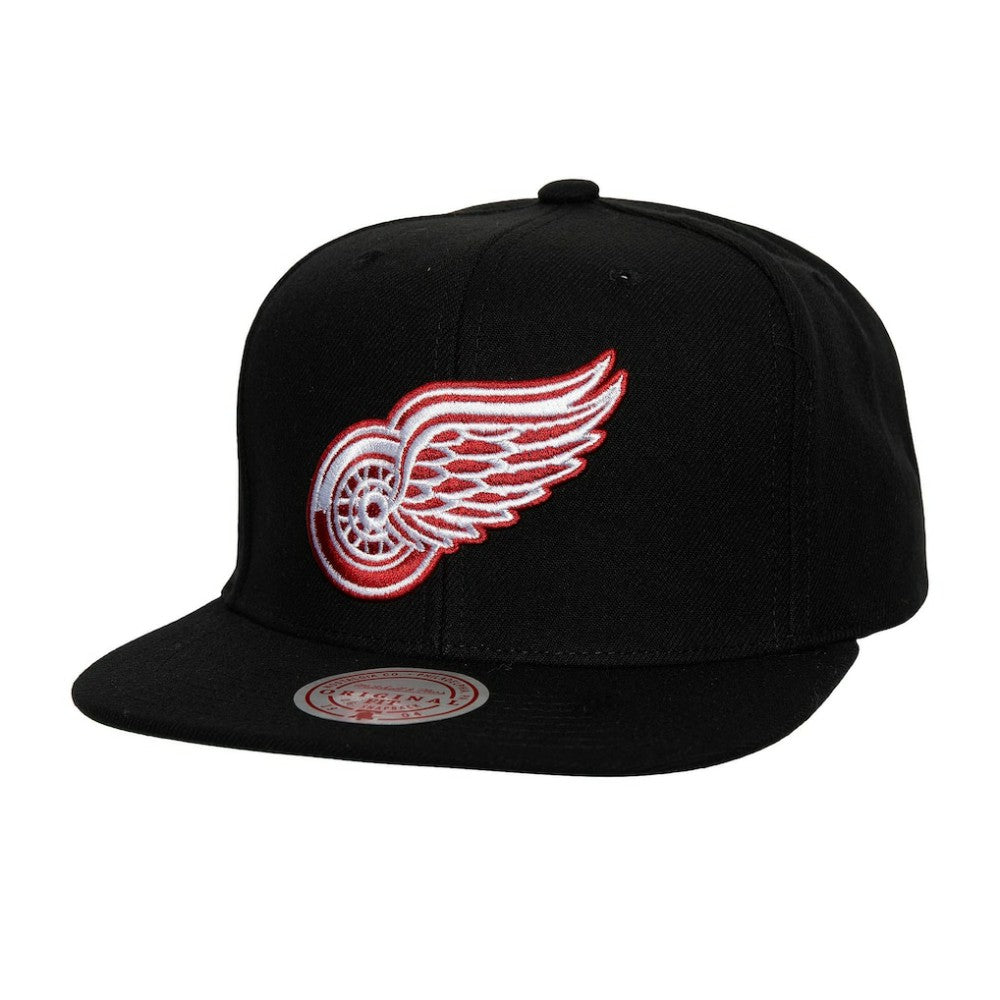 Detroit Red Wings Mitchell & Ness Core Top Spot Snapback Hat - Black - NHL 201700829