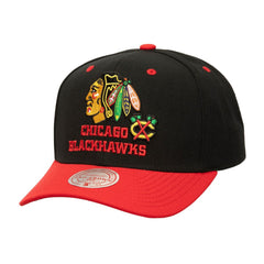 Chicago Blackhawks Mitchell & Ness All In 2.0 Pro Crown Adjustable Hat - Black - NHL 201700854
