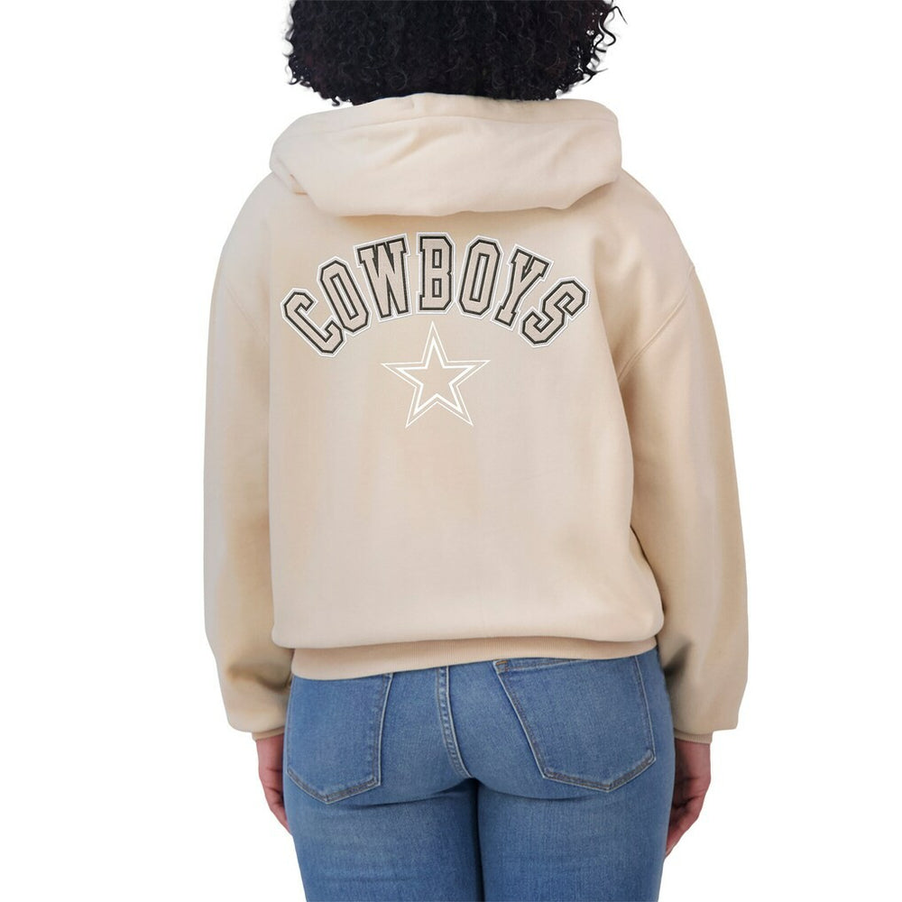 Dallas Cowboys WEAR by Erin Andrews Women's Tonal Full-Zip Hoodie Oatmeal