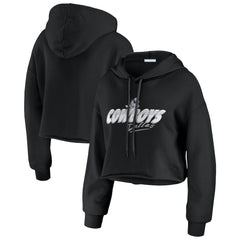 Dallas Cowboys WEAR by Erin Andrews Women's Prime Cropped Pullover Hoodie Black