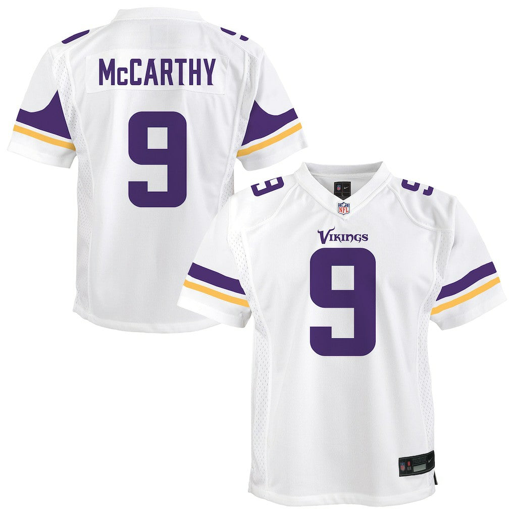 Nike J.J. McCarthy Minnesota Vikings Youth Game Jersey White