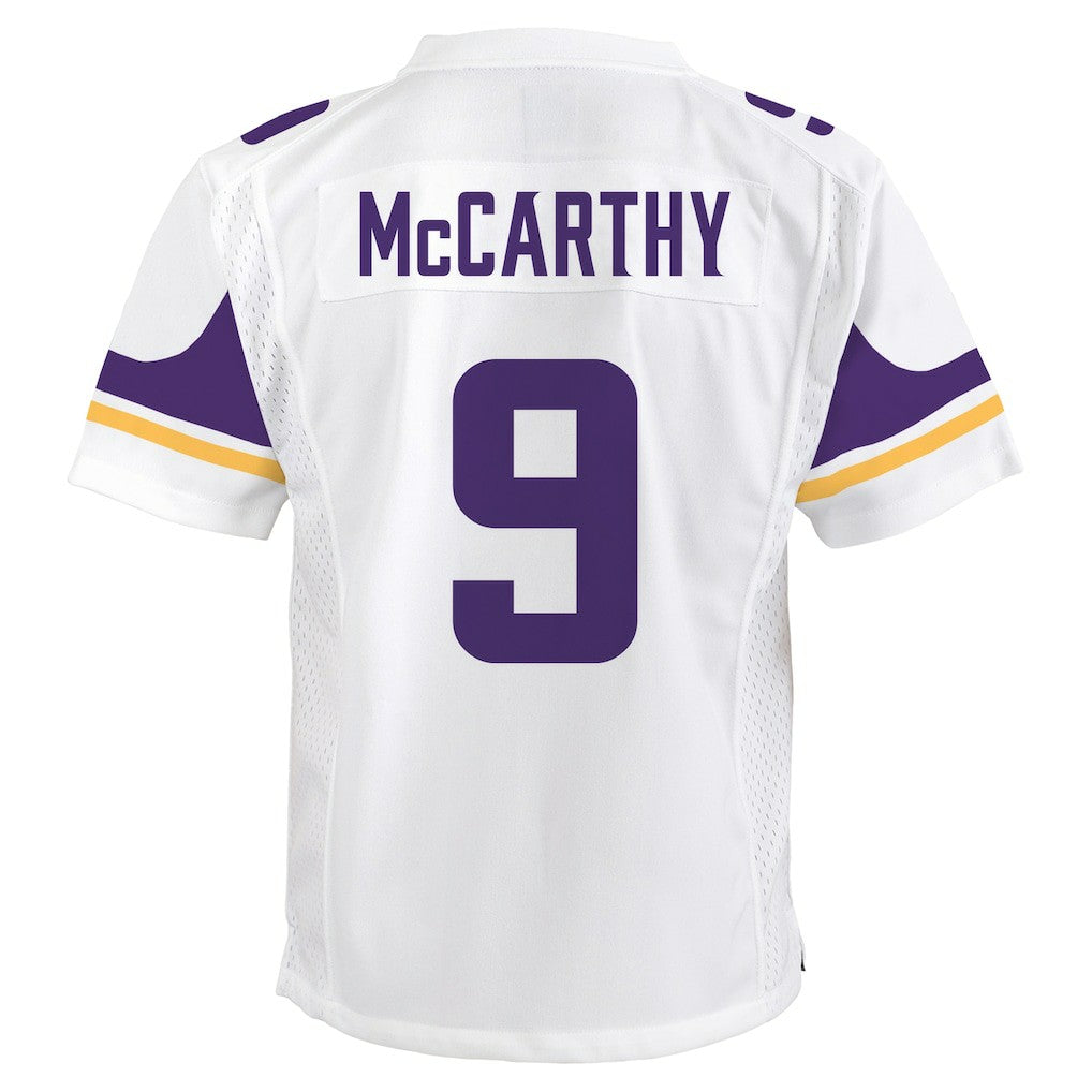 Nike J.J. McCarthy Minnesota Vikings Youth Game Jersey White