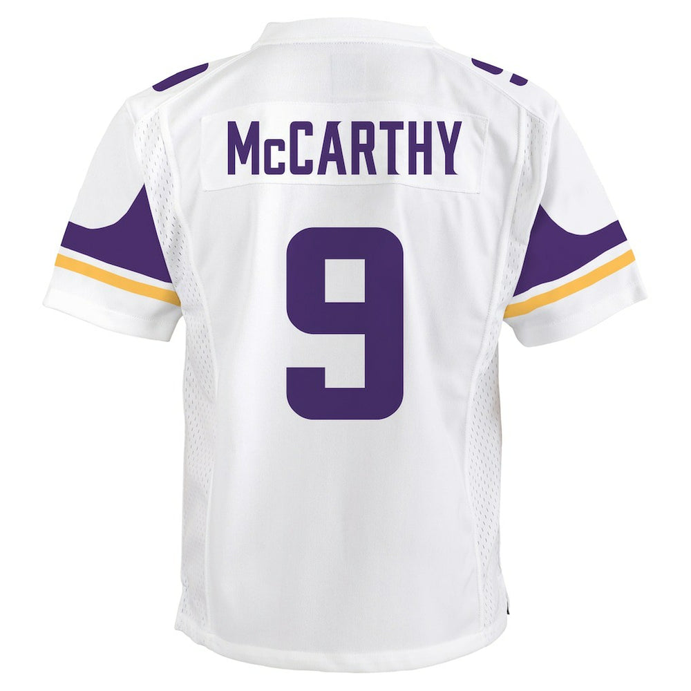 Nike J.J. McCarthy Minnesota Vikings Youth Game Jersey White