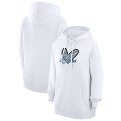 Detroit Lions G-III 4Her by Carl Banks Women's Animal Print Heart Team Graphic Fleece Tri-Blend Pullover Hoodie White