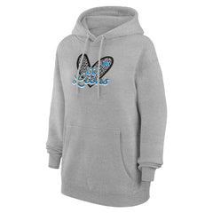 Detroit Lions G-III 4Her by Carl Banks Women's Animal Print Heart Team Graphic Fleece Tri-Blend Pullover Hoodie Heather Gray